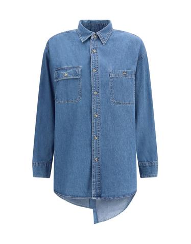 [해외직구][K68]ELV DENIM 200220303 MIDBLUE 여성 셔츠 남방 긴팔 반팔 블라우스 Denim Shirt