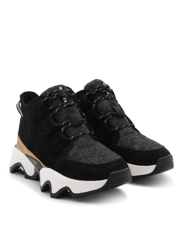 소렐 [해외직구][B47]소렐 2058671010 여성 스니커즈 로우탑 BLACK AND SEA SALT LEATHER KINETIC IMPACT C WP SNEAKERS 착용컷