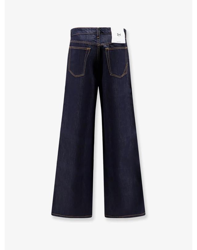 쓰리바이원 [해외직구][N85]3X1 31W13D50 여성 데님 청바지 진 3X1 The Silk Kat Jeans with contrasting stitching 착용컷