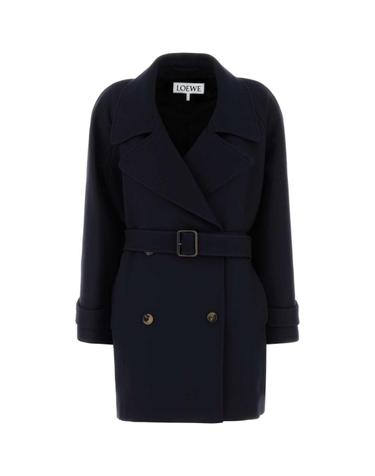 [해외직구][X45]로에베 S540Y01XBE NAVYBLUE 여성 코트 하프 롱 트렌치 오버코트 코트자켓 Navy blue wool blend coat