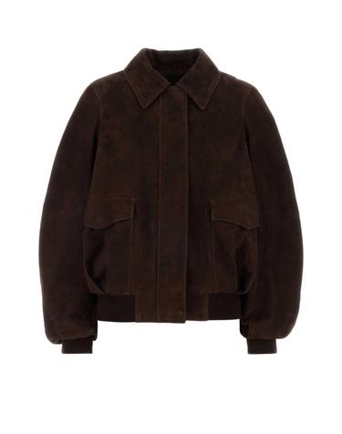 [해외직구][X45]로에베 S540Y34LA4 DARKBROWN 여성 가죽자켓 바이커자켓 레더자켓 Chocolate suede jacket