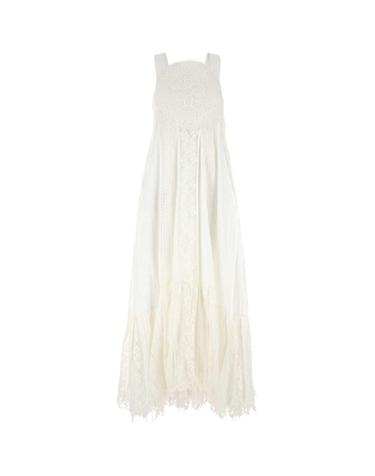 [해외직구][X45]로에베 S616Y09XBD WHITE 여성 원피스 롱 미디 미니 드레스 White cotton and lace Paula s Ibiza dress