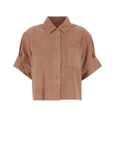 [해외직구][X45]로에베 S616Y31L05 LIGHTPINK 여성 셔츠 남방 블라우스 Pink suede Paula s Ibiza shirt