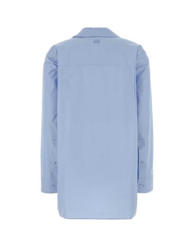 로에베 [해외직구][X45]로에베 S359Y05XGB SKYBLUE 여성 셔츠 남방 블라우스 Light blue poplin shirt 착용컷
