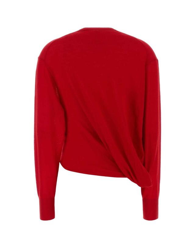 로에베 [해외직구][X45]로에베 S540Y14KHD RED 여성 스웨터 니트 가디건 Red wool blend sweater 착용컷