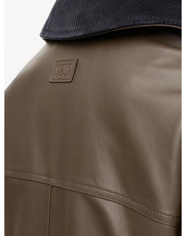 로에베 [해외직구][N85]로에베 S359Y34LBC 여성 자켓 블레이저 코트 패딩 LOEWE Lightweight nappa leather short jacket with a corduroy collar 착용컷
