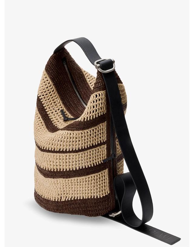 로에베 [해외직구][N85]로에베 BB22LBMX04 남성 크로스백 버킷백 가방 LOEWE Paulas Ibiza Raffia Bucket Bag 착용컷