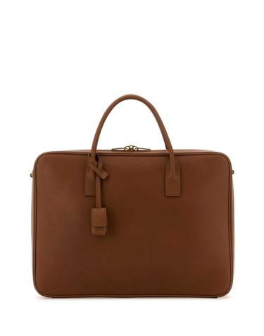 [해외직구][X45]생로랑 844674BWR0W 6309 남성 서류가방 토트백 브리프케이스 Caramel leather briefcase