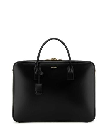 [해외직구][X45]생로랑 8446740SX0W 1000 남성 서류가방 토트백 브리프케이스 Black leather large Sac de Jour briefcase