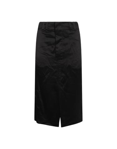 [해외직구][Q11]생로랑 785399Y001W1000 여성 스커트 치마 BLACK SILK SKIRT