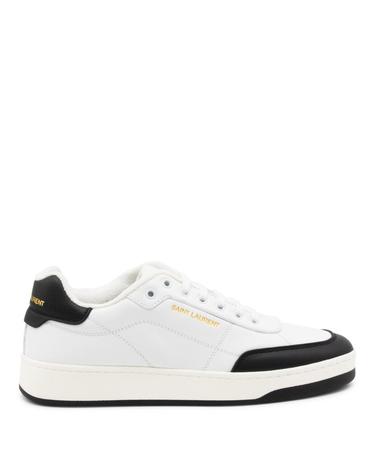 [해외직구][Q11]생로랑 84553700NI09061 남성 스니커즈 WHITE AND BLACK LEATHER SNEAKERS