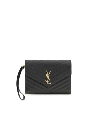 [해외직구][K68]생로랑 617662BOW01 1000 여성 파우치 뷰티케이스 Leather Clutch