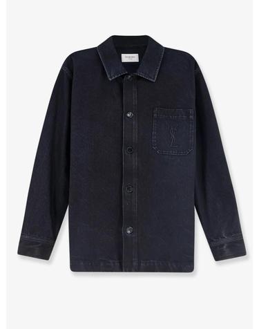 [해외직구][N85]생로랑 A007M4 남성 셔츠 남방 SAINT LAURENT Cassandre black denim overshirt
