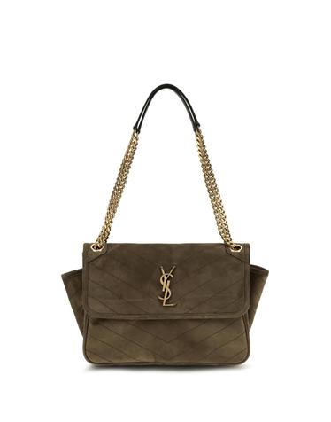 [해외직구][K68]생로랑 8129431U807 3212 여성 숄더백 크로스백 버킷백 탑핸들백 Niki Tripouch suede Shoulder Bag