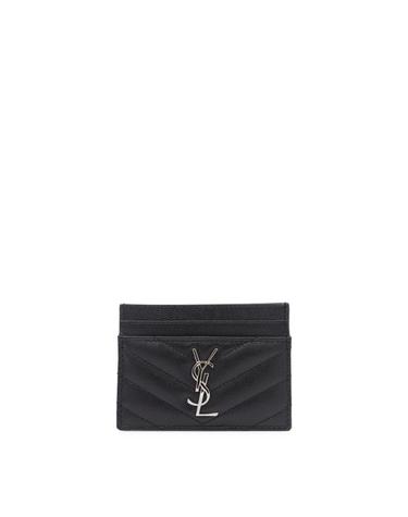[해외직구][B47]생로랑 423291BOW021000 여성 카드지갑 카드홀더 BLACK LEATHER CARD HOLDER