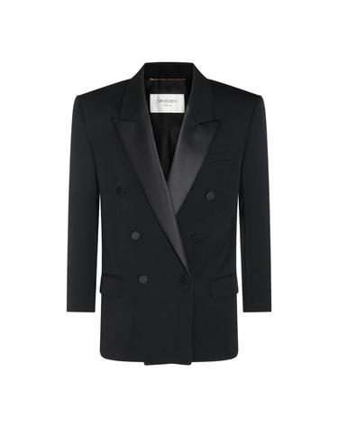 [해외직구][B47]생로랑 A003I9Y7E631000 여성 블레이저 자켓 아우터 BLACK WOOL BLAZER
