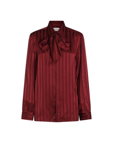 [해외직구][B47]생로랑 838125Y142U5504 여성 셔츠 남방 블라우스 BURGUNDY SILK SHIRT