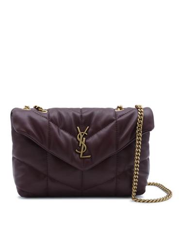 [해외직구][B47]생로랑 7593371EL076197 여성 미니백 토트백 가방 HOT WINE LEATHER TOY PUFFER MINI BAG
