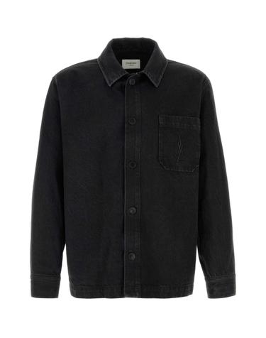 [해외직구][X45]생로랑 A007M4Y07YD 1238 남성 셔츠 남방 긴팔 반팔 Black denim overshirt