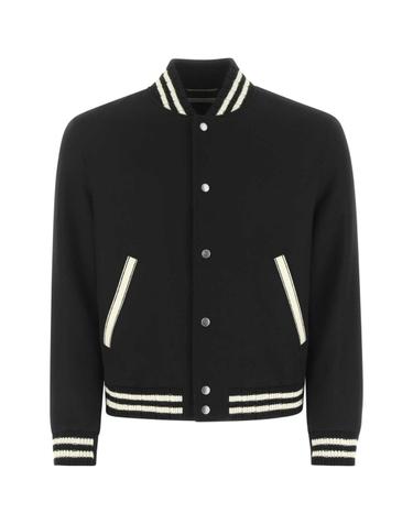 [해외직구][X45]생로랑 625918Y180W 1000 남성 블레이저 봄버 캐주얼자켓 Black wool blend bomber jacket