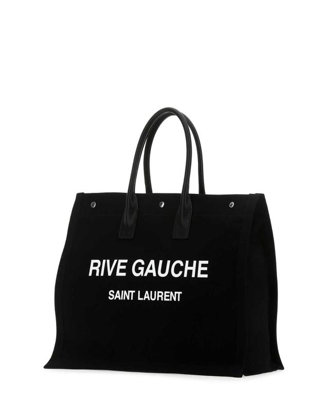 생로랑 [해외직구][X45]생로랑 509415FAAVR 1070 남성 토트백 쇼퍼백 크로스백 Black canvas large Rive Gauche shopping bag 착용컷