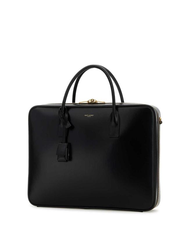 생로랑 [해외직구][X45]생로랑 8446740SX0W 1000 남성 서류가방 토트백 브리프케이스 Black leather large Sac de Jour briefcase 착용컷