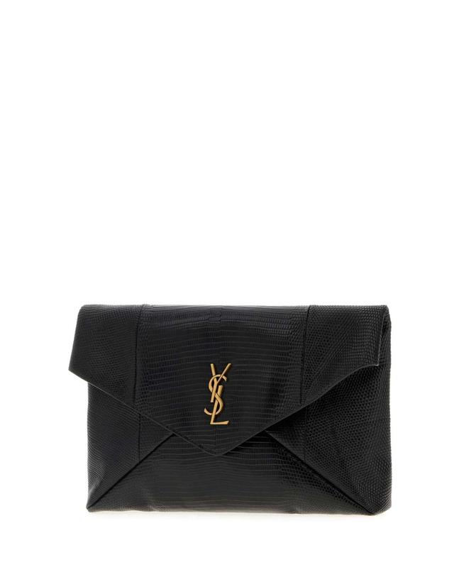 생로랑 [해외직구][X45]생로랑 769307EAA2I 1000 가방 클러치백 파우치백 Black leather clutch 착용컷