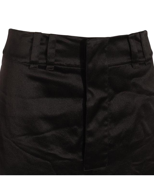 생로랑 [해외직구][Q11]생로랑 785399Y001W1000 여성 스커트 치마 BLACK SILK SKIRT 착용컷