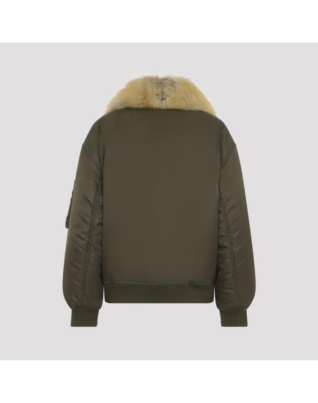 생로랑 [해외직구][D14]생로랑 A00300YZ9HT 3117 KAKI VERT 여성 자켓 코트 아우터 Saint Laurent Shearling Bomber 착용컷