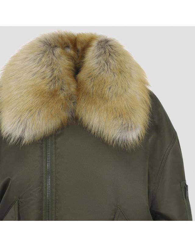 생로랑 [해외직구][D14]생로랑 A00300YZ9HT 3117 KAKI VERT 여성 자켓 코트 아우터 Saint Laurent Shearling Bomber 착용컷