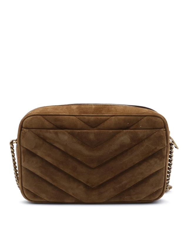 생로랑 [해외직구][B47]생로랑 869468AAEY62916 여성 토트백 크로스백 ORANGE CARAMEL COGNAC SUEDE LOULOU CAMERA CROSSBODY BAG 착용컷