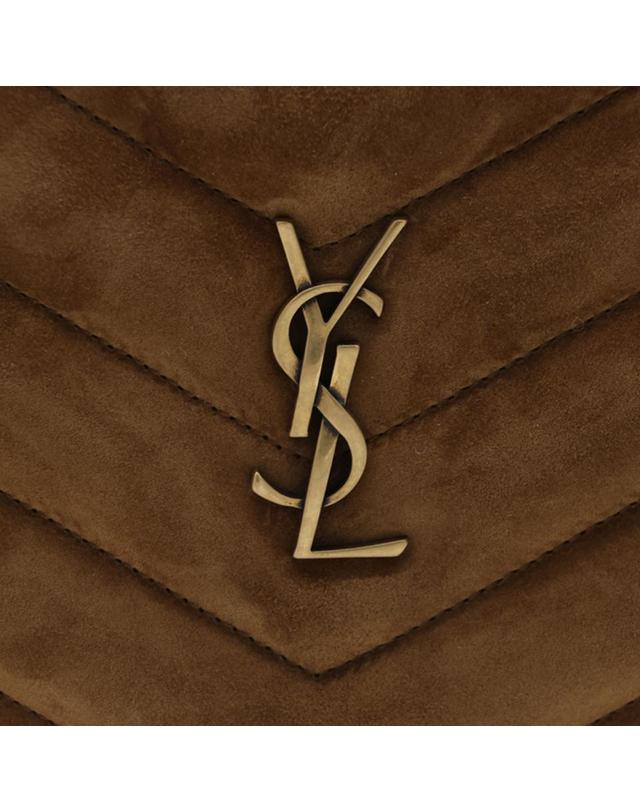 생로랑 [해외직구][B47]생로랑 869468AAEY62916 여성 토트백 크로스백 ORANGE CARAMEL COGNAC SUEDE LOULOU CAMERA CROSSBODY BAG 착용컷
