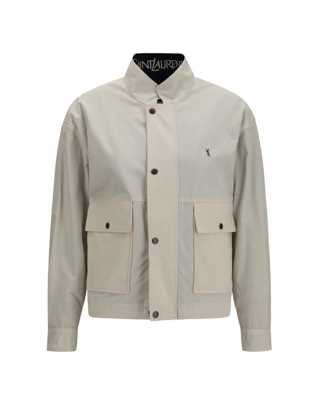 생로랑 [해외직구][K68]생로랑 A0001RY6J98 4032 여성 셔츠 남방 긴팔 반팔 블라우스 Cassandre reversible brushed cotton canvas Jacket 착용컷