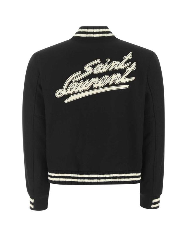 생로랑 [해외직구][X45]생로랑 625918Y180W 1000 남성 블레이저 봄버 캐주얼자켓 Black wool blend bomber jacket 착용컷