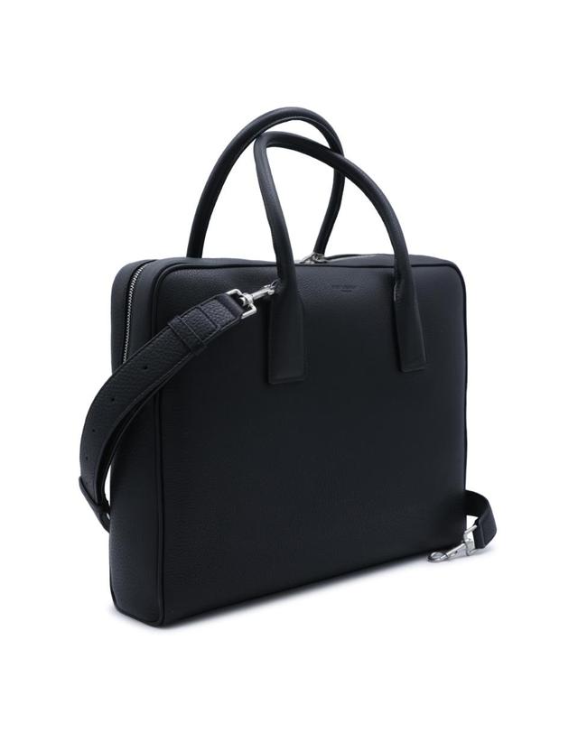 생로랑 [해외직구][B47]생로랑 A003Z0AAGAD1000 남성 토트백 탑핸들백 BLACK BV BOWLING BRIEF GRAINED LEATHER BAG 착용컷