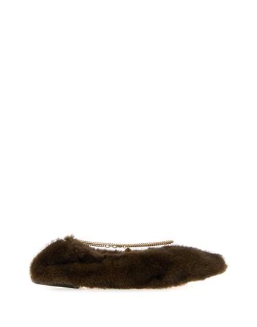 [해외직구][X45]스텔라 맥카트니 810659E00341 2007 여성 플랫슈즈 발레리나슈즈 메리제인 Brown eco fur ballerinas