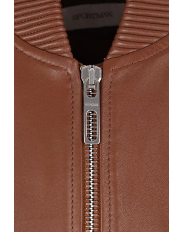 스포트막스 [해외직구][E32]SPORTMAX 2622446011600005F001 여성 가죽자켓 SPORTMAX Amour bomber jacket in leather 착용컷