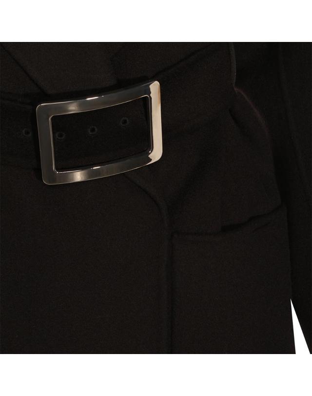 스포트막스 [해외직구][B47]SPORTMAX 261201104160080747013 여성 코트 아우터 BLACK CASHMERE COAT 착용컷