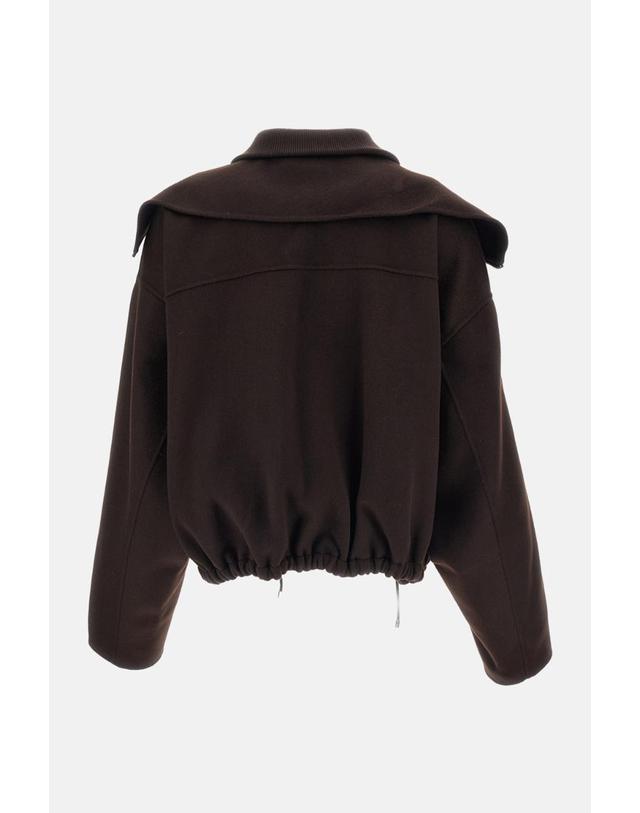 스포트막스 [해외직구][G95]Sportmax 2622086012600038 여성 코트 트렌치코트 케이프 자켓 WOOL BOMBER JACKET WITH REMOVABLE BIB 착용컷