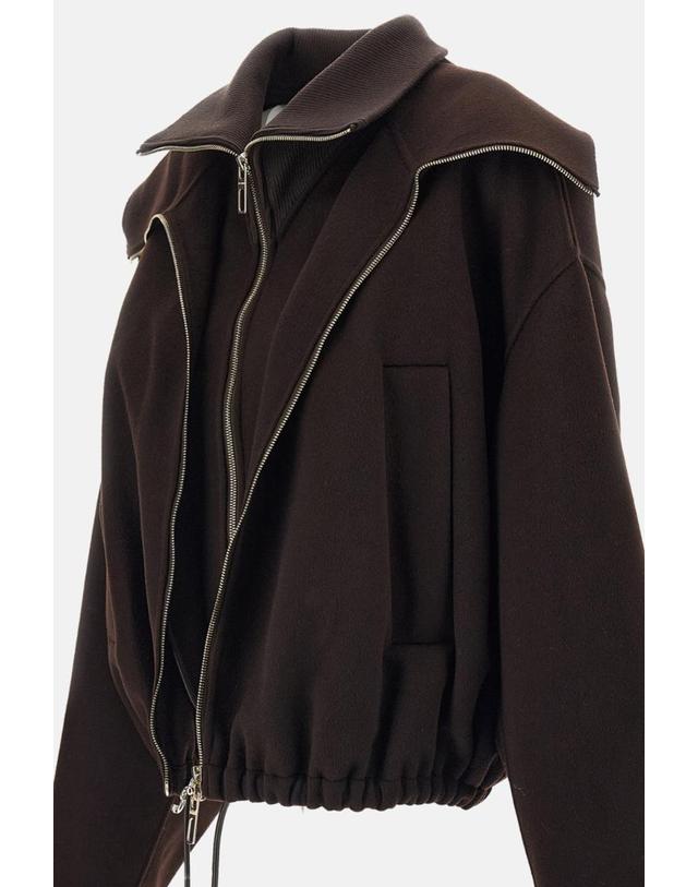 스포트막스 [해외직구][G95]Sportmax 2622086012600038 여성 코트 트렌치코트 케이프 자켓 WOOL BOMBER JACKET WITH REMOVABLE BIB 착용컷