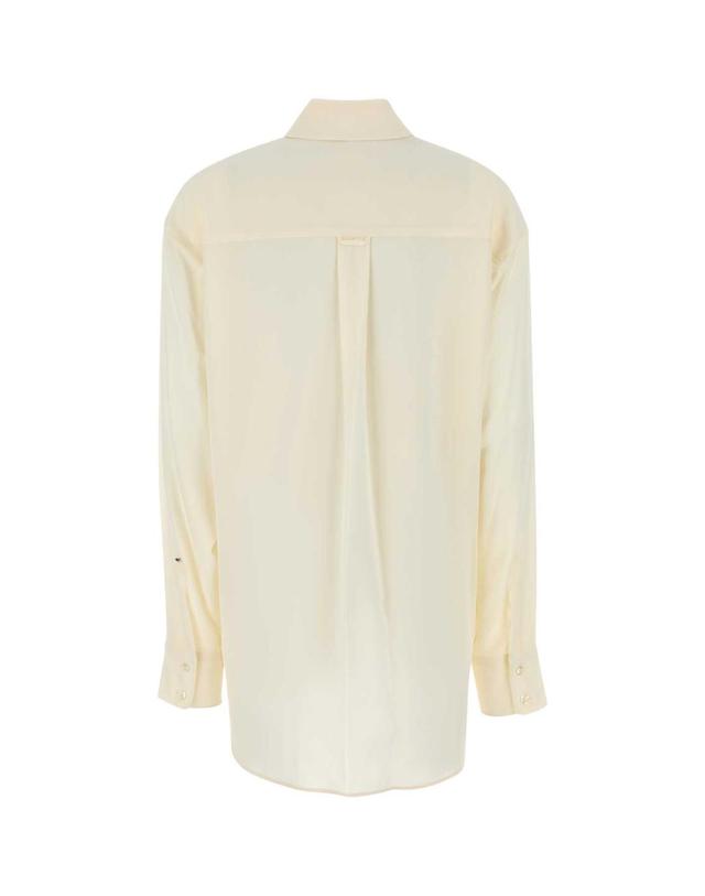 스포트막스 [해외직구][X45]SPORTMAX 2422196012600 007 여성 셔츠 남방 블라우스 Ivory silk Tonale shirt 착용컷