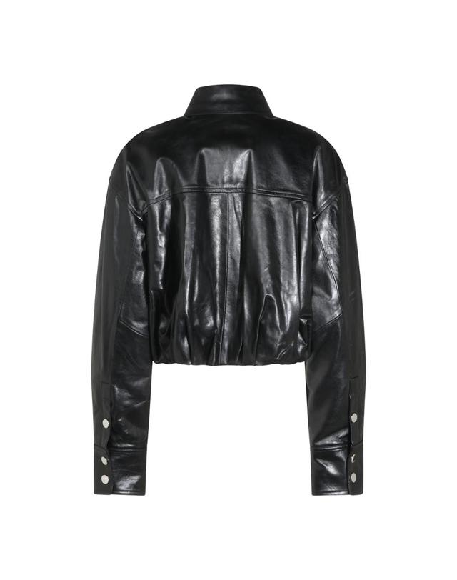 스포트막스 [해외직구][S27]SPORTMAX 262244602260045056F003 여성 가죽자켓 바이커자켓 레더자켓 재킷 잠바 로고 BLACK LEATHER JACKET 착용컷