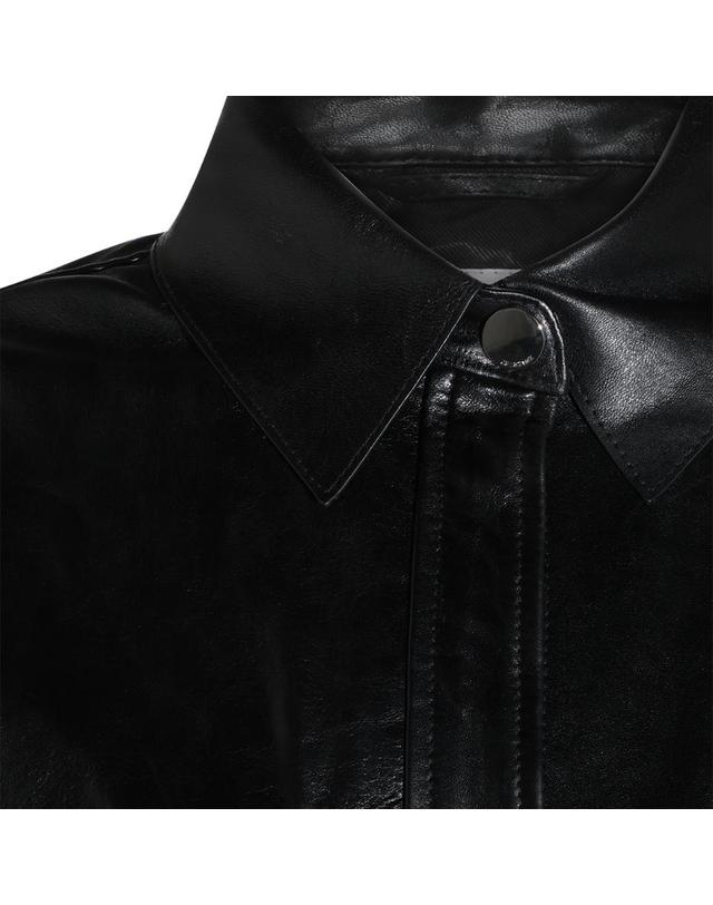 스포트막스 [해외직구][S27]SPORTMAX 262244602260045056F003 여성 가죽자켓 바이커자켓 레더자켓 재킷 잠바 로고 BLACK LEATHER JACKET 착용컷