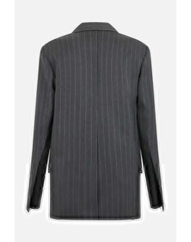 스포트막스 [해외직구][E32]SPORTMAX 2622046043600547002 여성 블레이저자켓 SPORTMAX Lepre blazer in pinstriped wool 착용컷