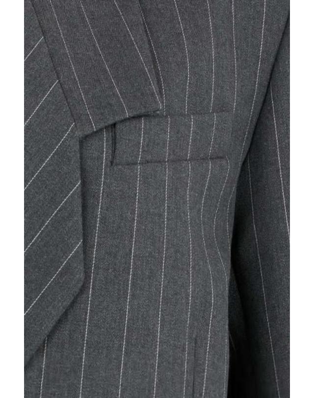 스포트막스 [해외직구][E32]SPORTMAX 2622046043600547002 여성 블레이저자켓 SPORTMAX Lepre blazer in pinstriped wool 착용컷