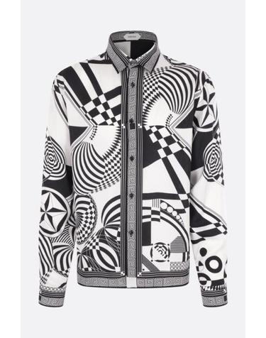 [해외직구][E32]베르사체 10245201A192685B040 남성 셔츠 남방 VERSACE twill shirt with Optical Teatro print