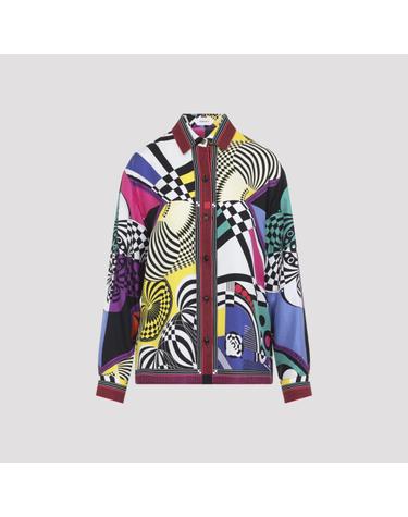 [해외직구][D14]베르사체 10242211A19288 5X000 MULTICOLO 여성 셔츠 남방 블라우스 Versace Teatro Foulard Shirt