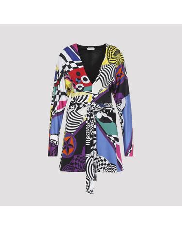 [해외직구][D14]베르사체 10265751A19285 5X000 MULTICOLO 여성 원피스 드레스 Versace All Over Teatro Dress