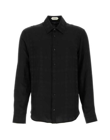 [해외직구][X45]베르사체 10173971A19027 1B000 남성 셔츠 남방 긴팔 반팔 Black silk shirt