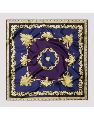[해외직구][D14]베르사체 10016001A19393 5UL30 NAVY AUBE 여성 스카프 목도리 머플러 숄 Versace Foulard 90x90